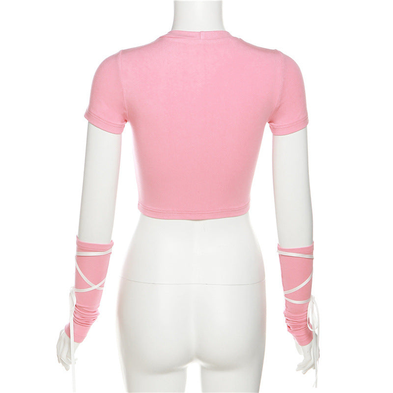 Pink Angel Crop Top Back