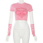 Pink Angel Crop Top Front