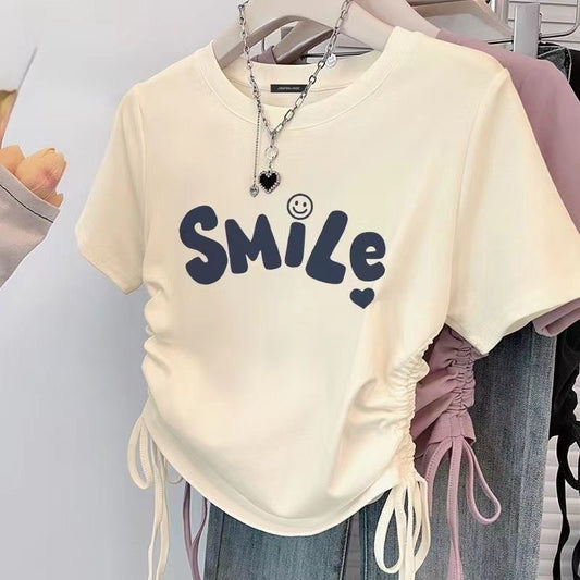 Beige Smile T-Shirt - Femboy Fashion