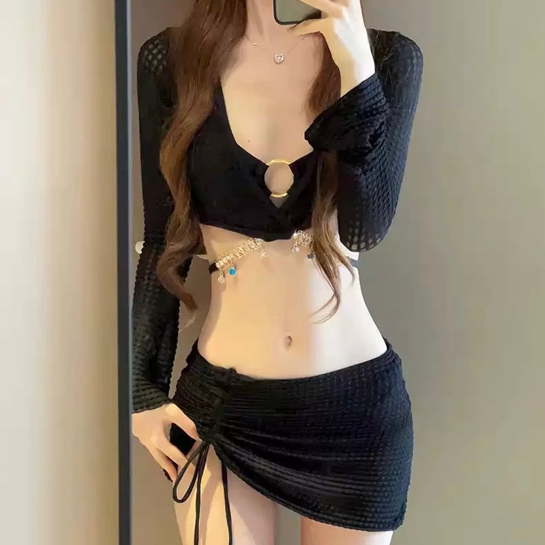 French 4 Piece Swimsuit - Femboy Fashion