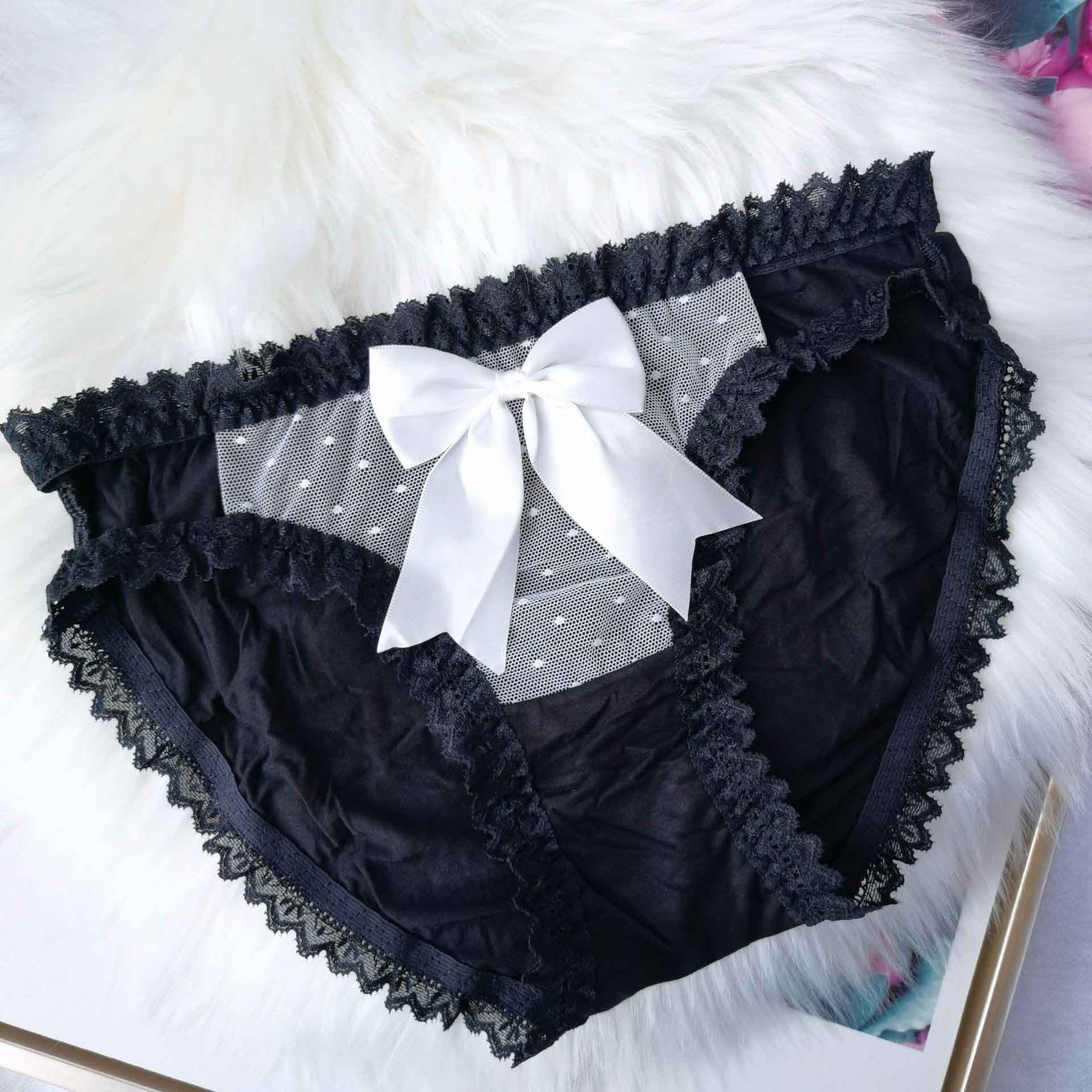 Black Anime Maid Panties - Femboy Fashion