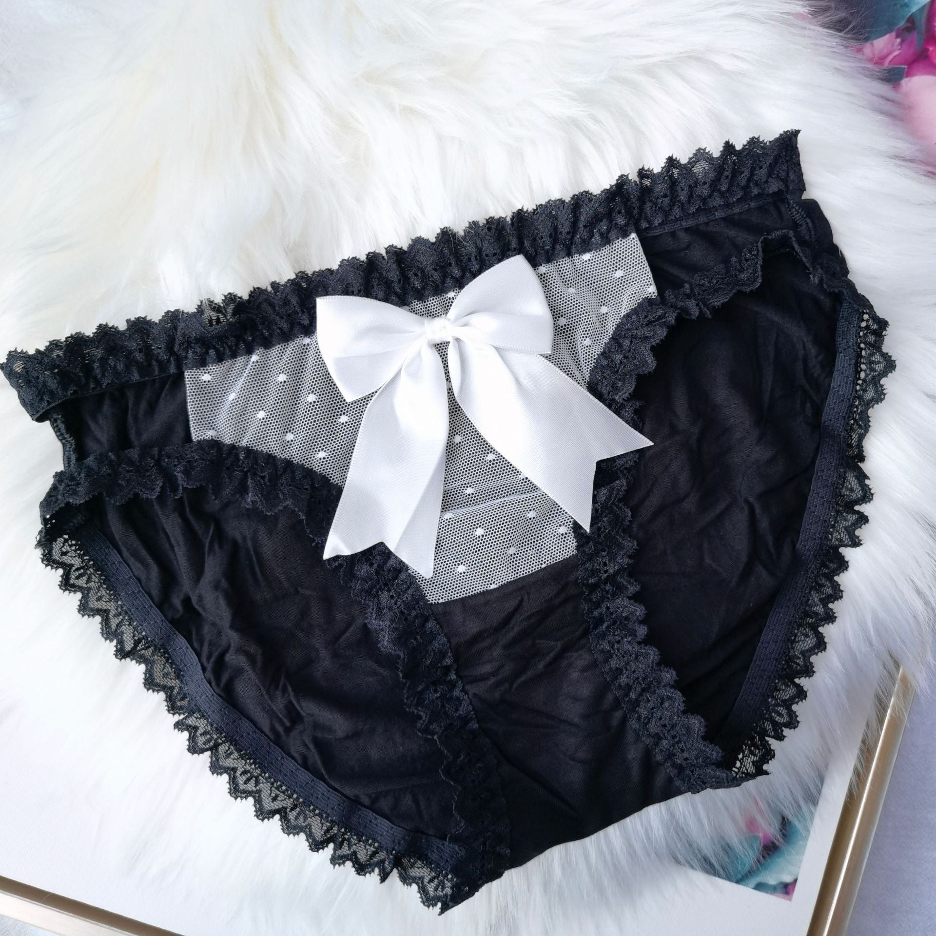 Black Anime Maid Panties - Femboy Fashion