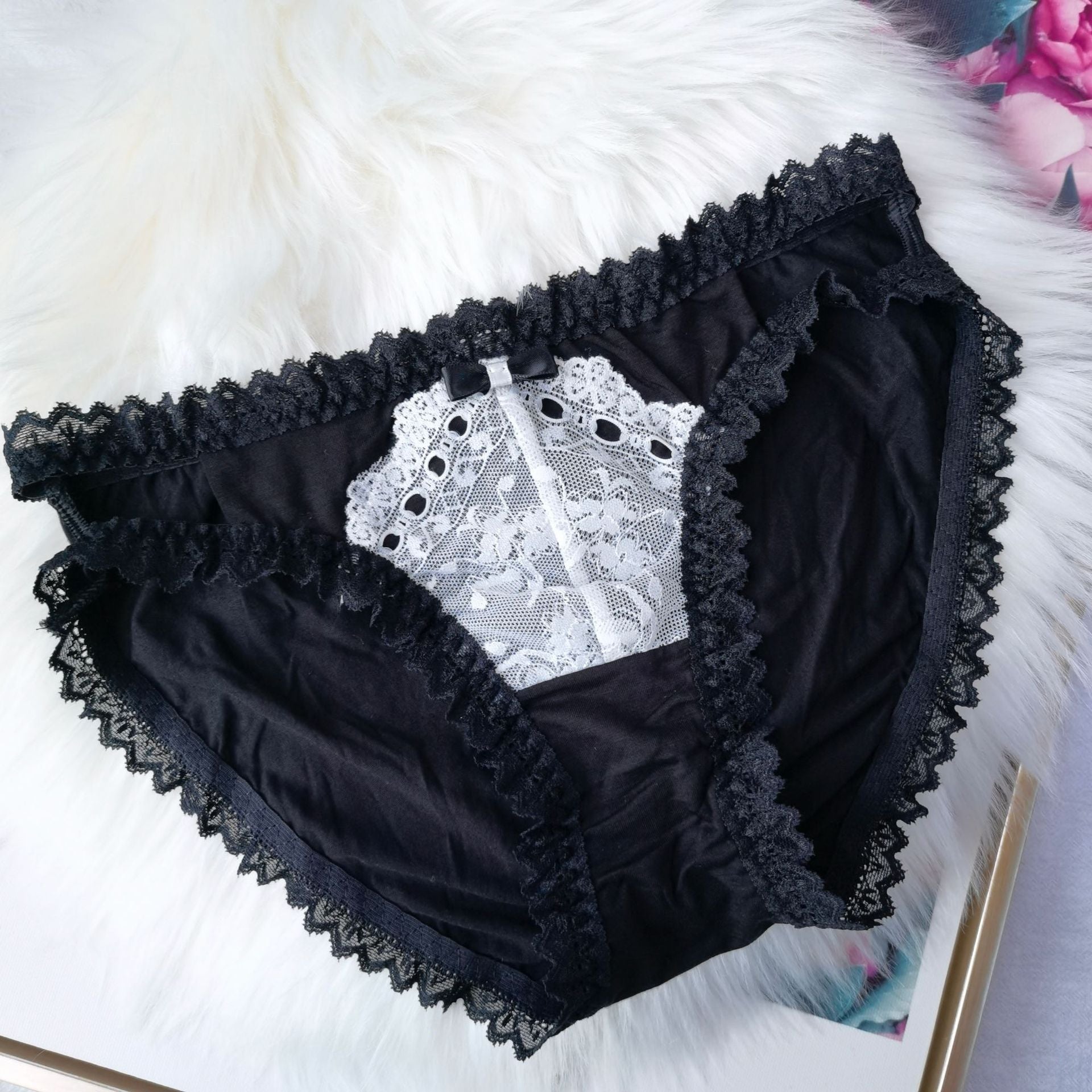 Black Anime Maid Panties - Femboy Fashion