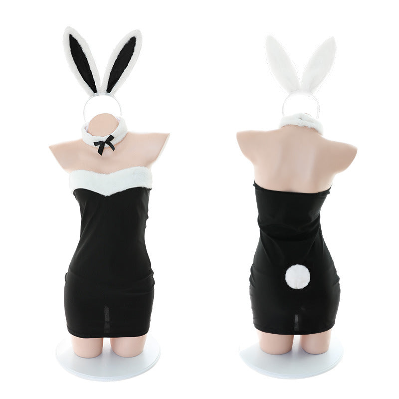 Black Bunny Lingerie Front And Back - Femboy Fashion