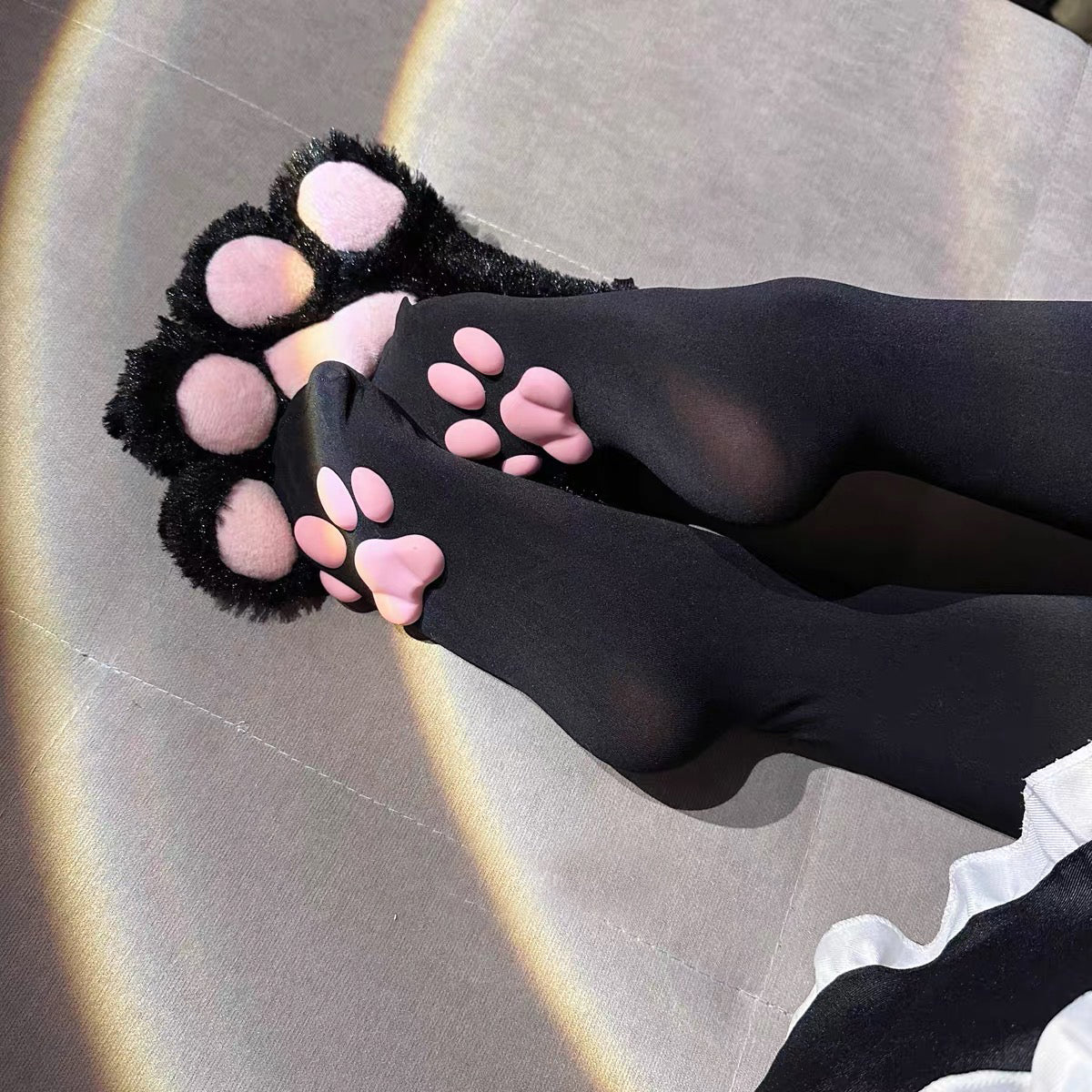 Cat Paw Thigh High Socks - Femboy Fashion