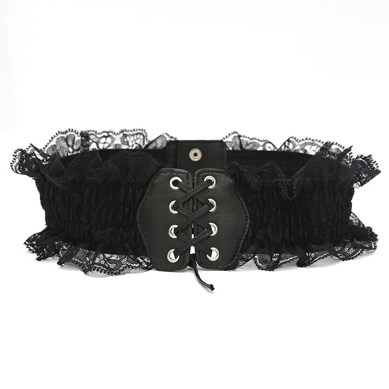 Black Corset Lace Belt - Femboy Fashion