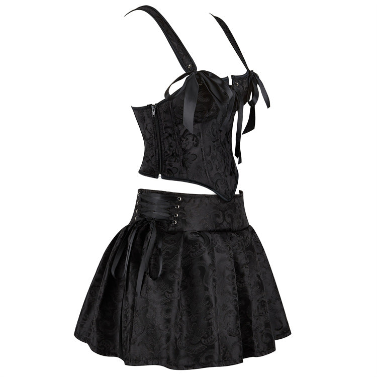 Black Corset With Skirt - Femboy Fashion