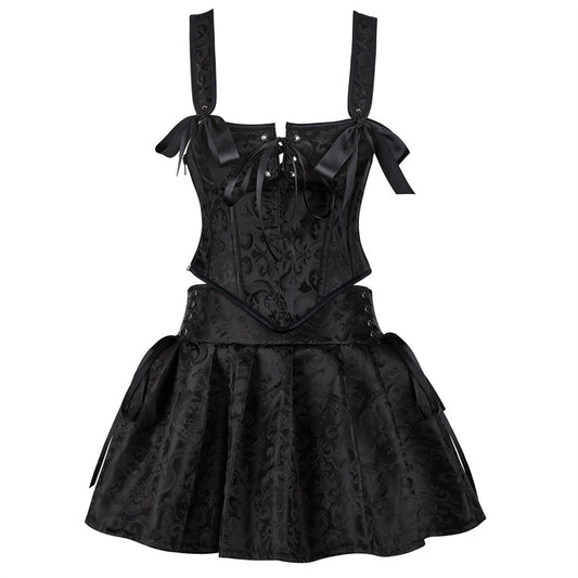 Black Corset With Skirt - Femboy Fashion