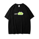 Black cute charge cat t-shirt