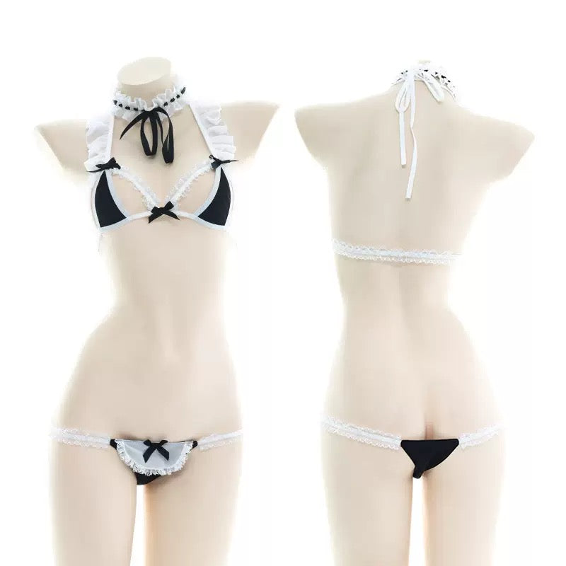 Cute Maid Micro Bikini Set For Femboy