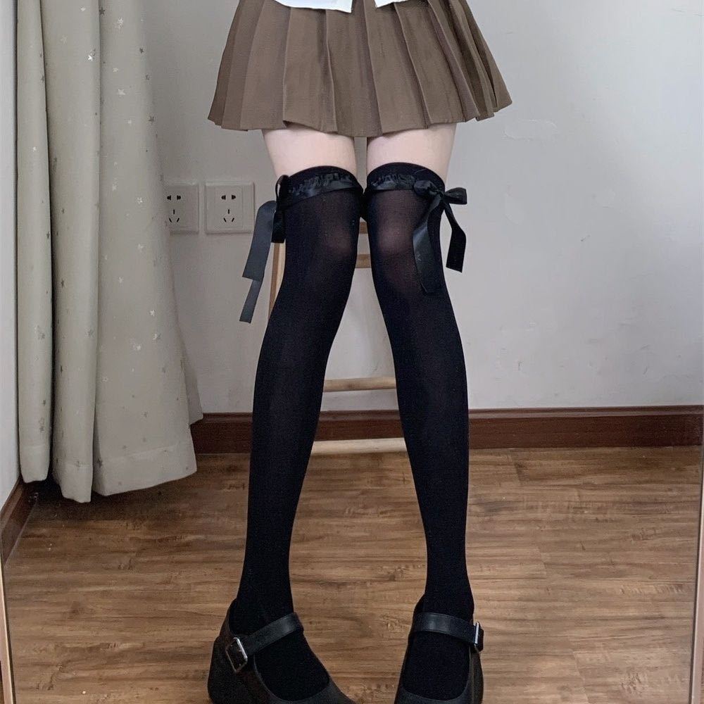 Black Cute Thigh High Stockingss - Femboy Fashion