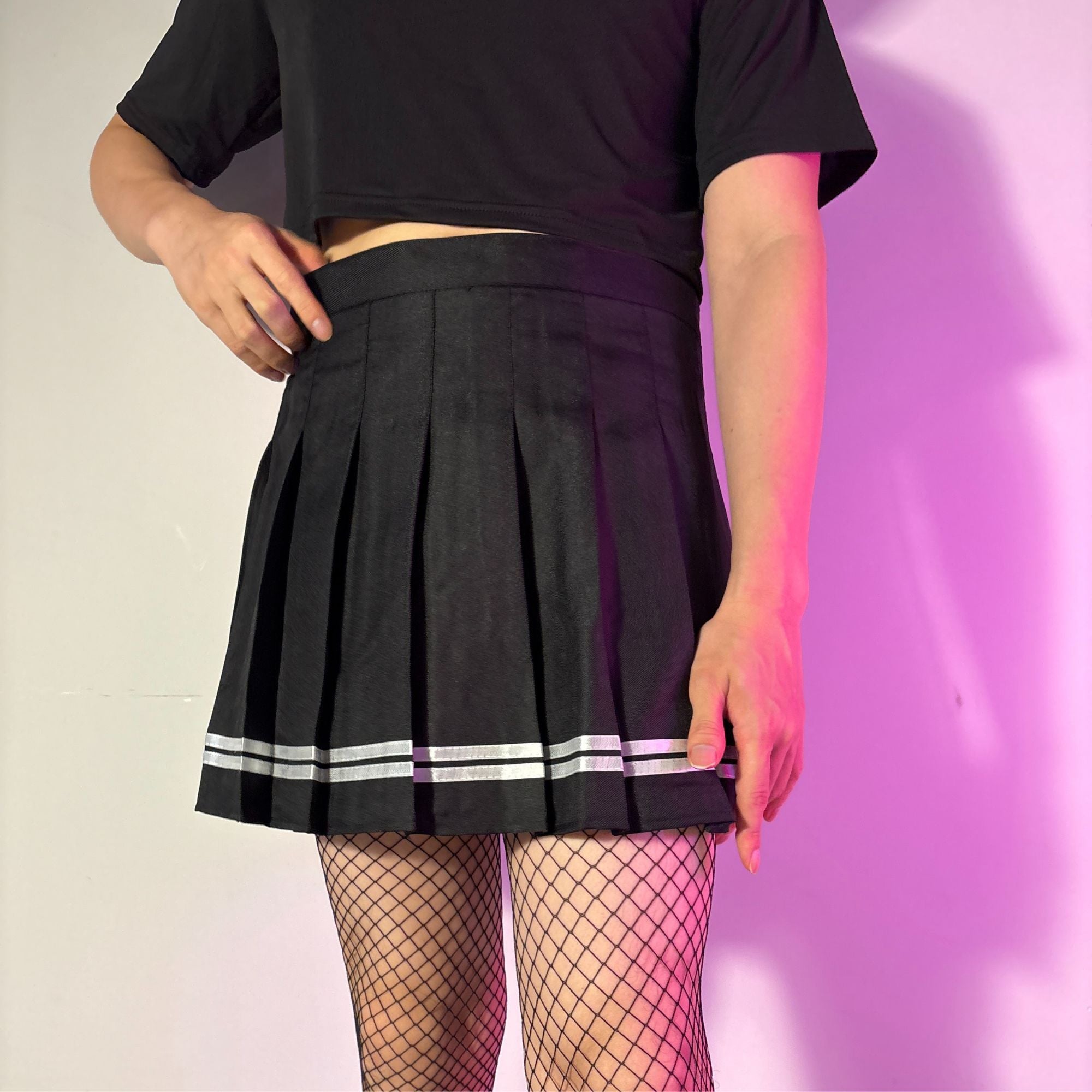 Femboy Pleated Skirt With Stripes - Femboy Fashion