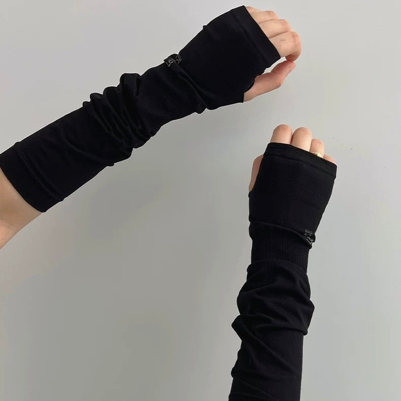 Black Fingerless Mittens
