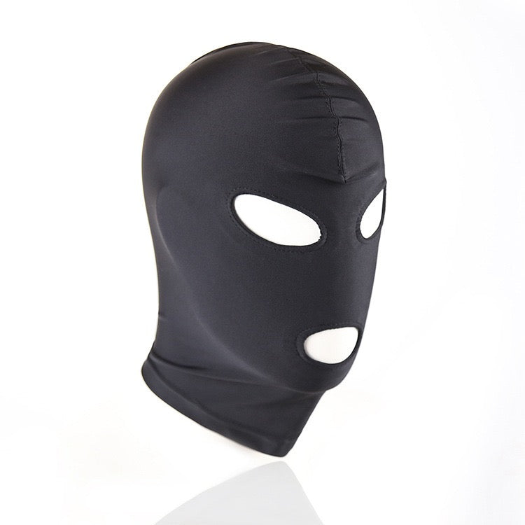 Black balaclava with three holes on a white background