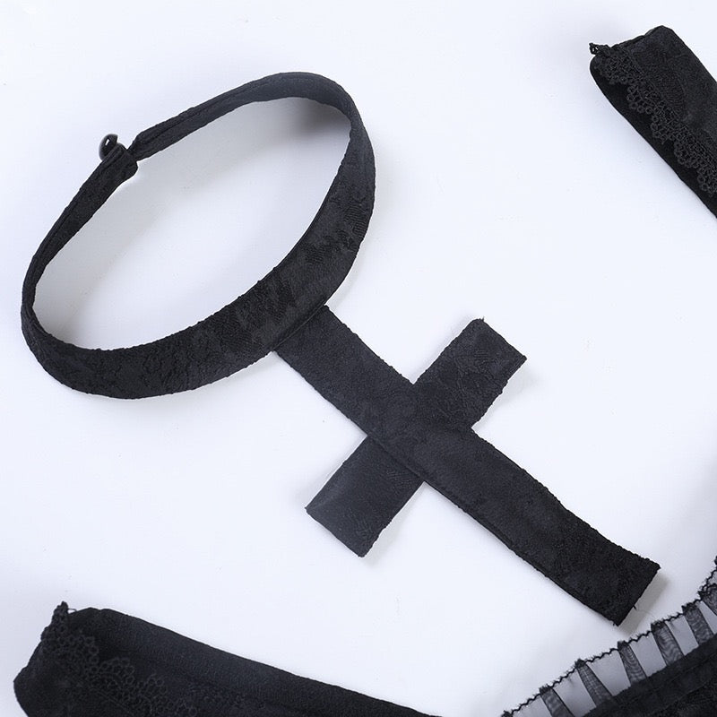Black gothic cross details