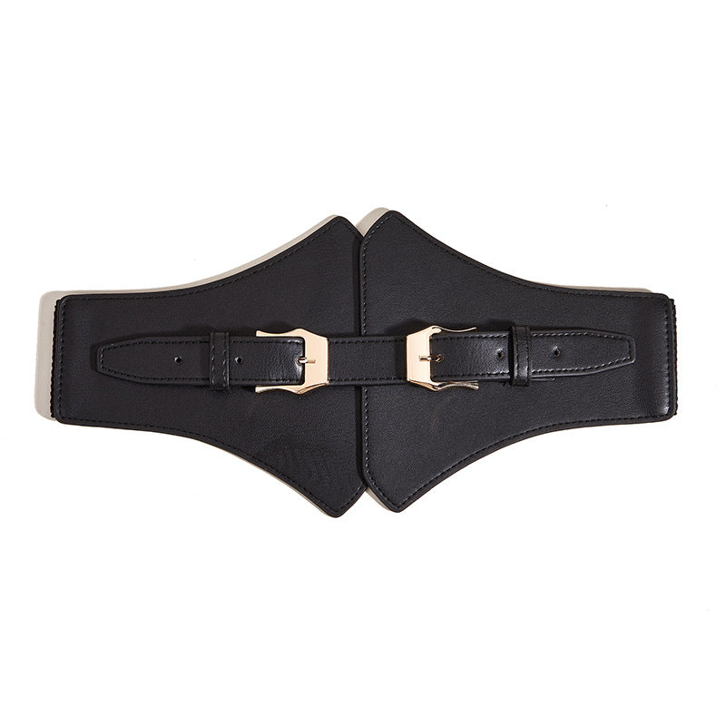 Black Leather Corset Waist Belt - Femboy Fashion