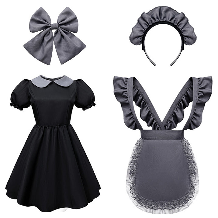 Black maid dress set