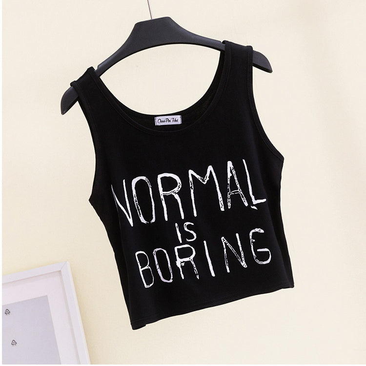 Normal Is Boring Crop Tank Top - Femboy Fashion