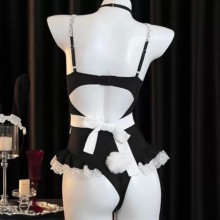Plus Size Bunny Lingerie Black - Femboy Fashion