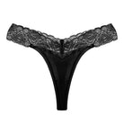 Black plus size lace thong panties