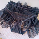 Black Plus Size Lolita Lace Panty Back