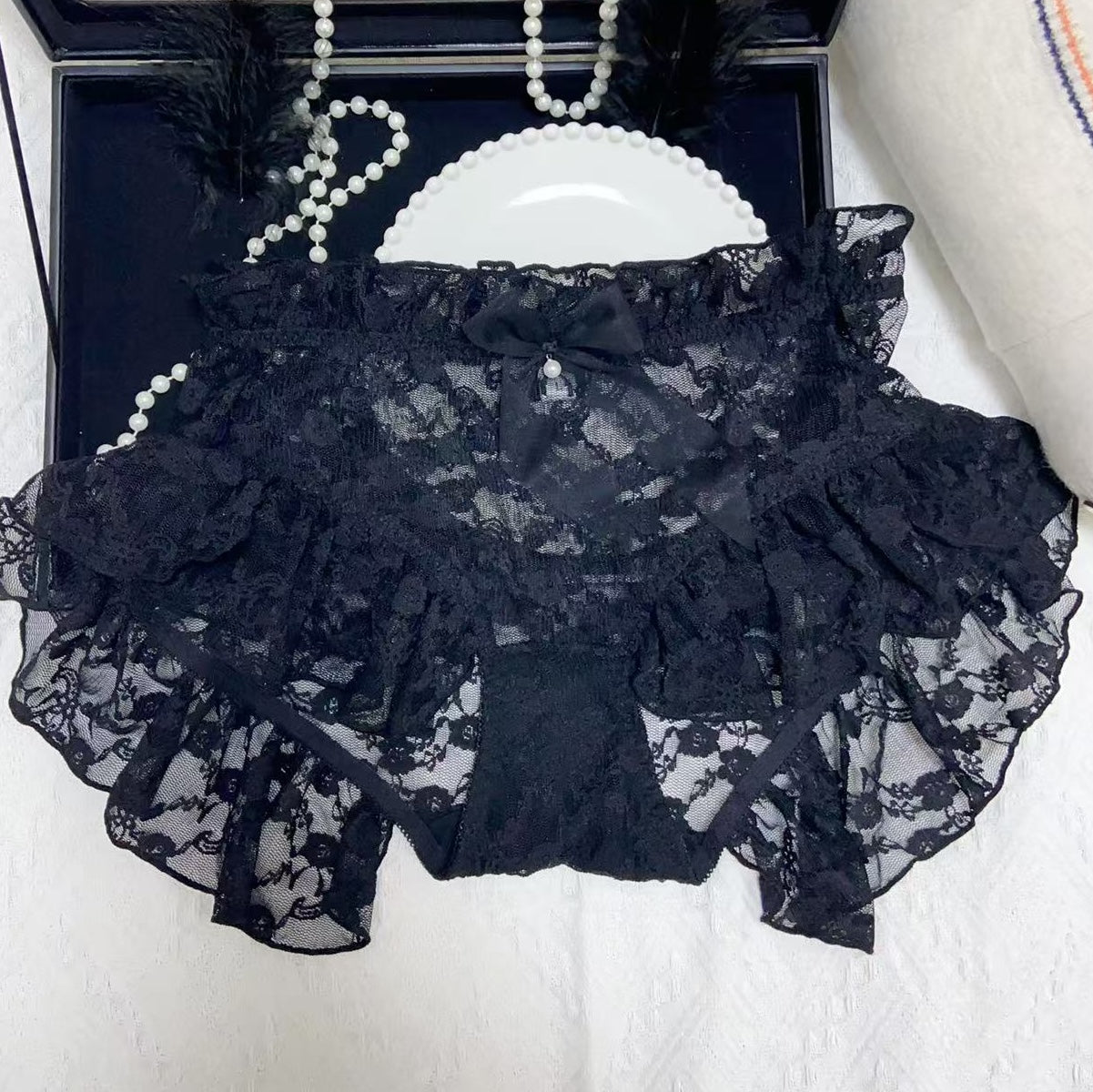 Black Plus Size Lolita Lace Panties