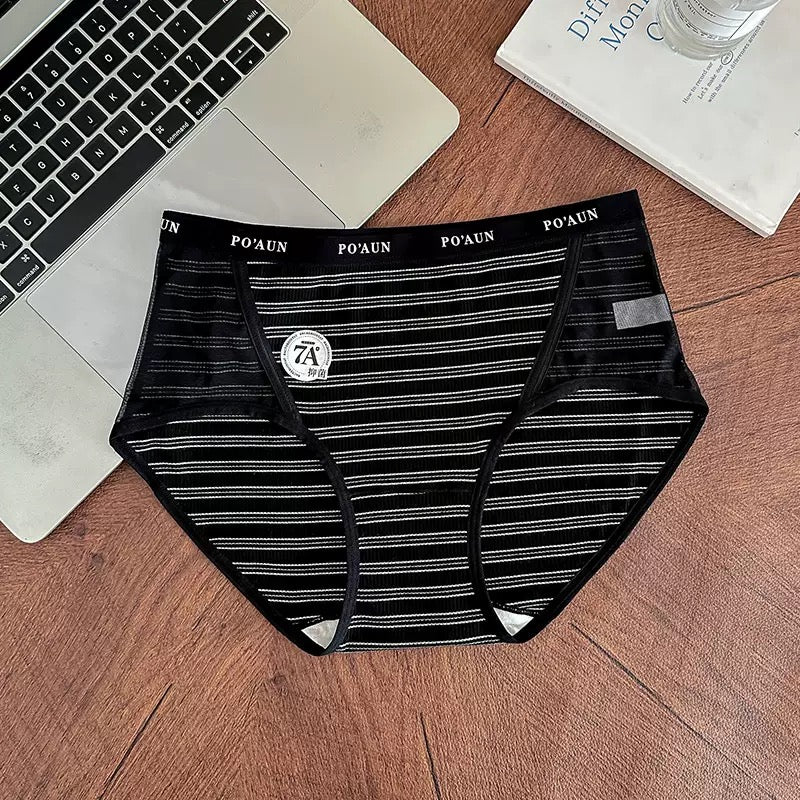 Black sexy cutout striped panties