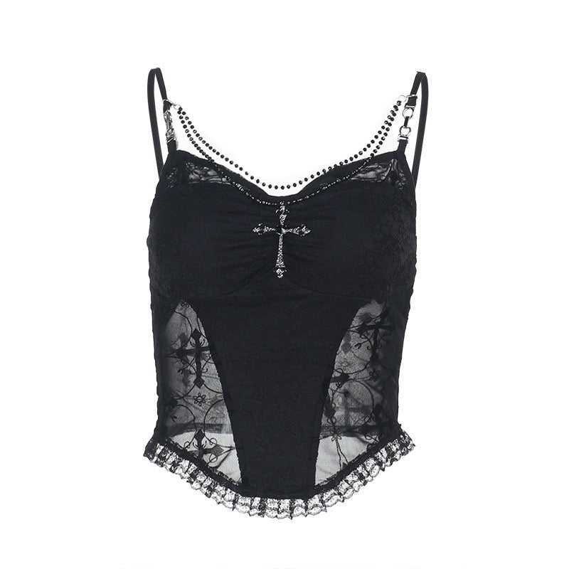Black sexy gothic camisole top