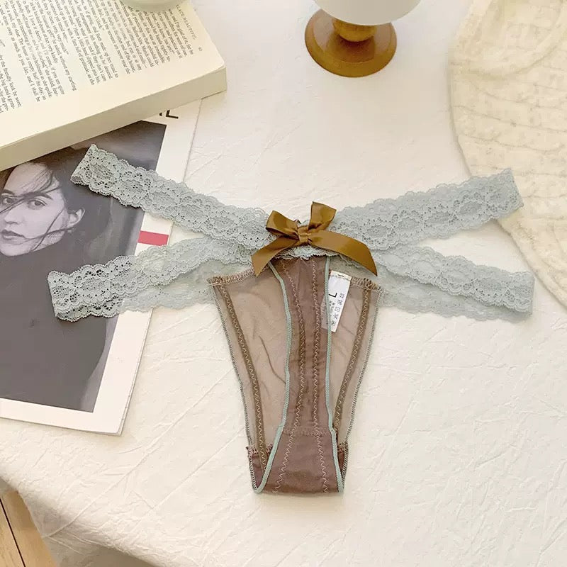 Black Sexy Low Rise Lace Thong - Femboy Fashion