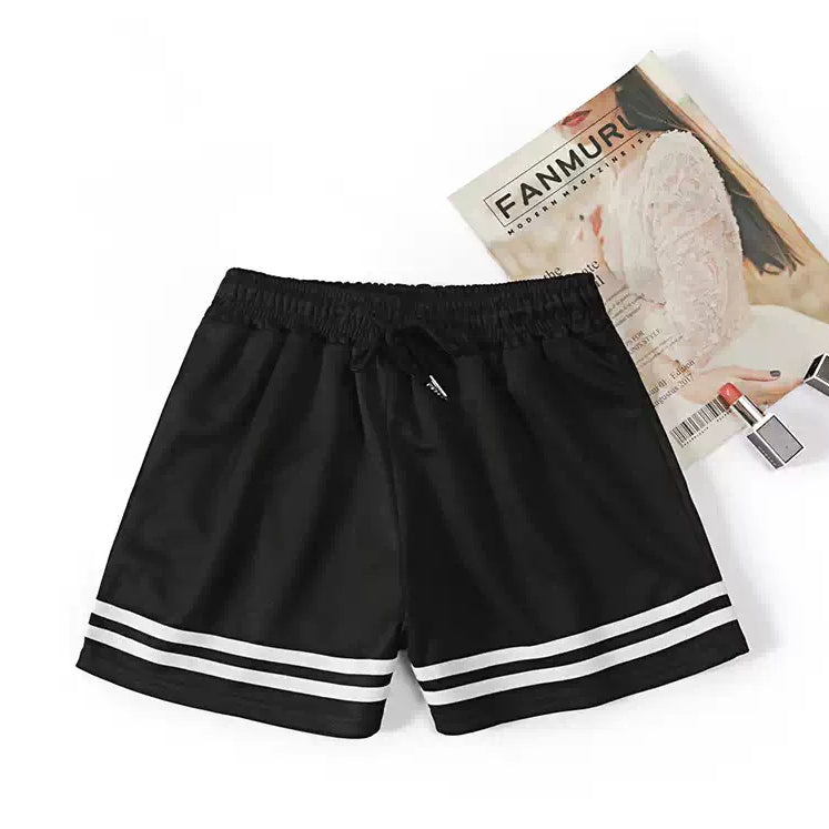Black Shorts With White Stripe - Femboy Fashion
