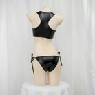 Sexy Black And White Leather Lingerie - Femboy Fashion