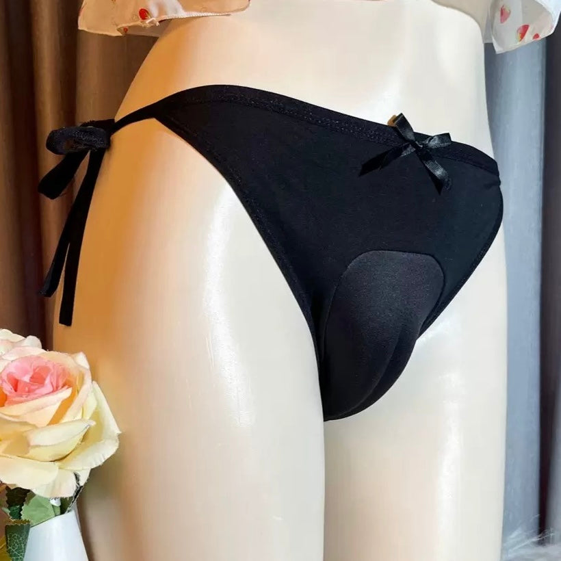 Black string hiding gaff panties