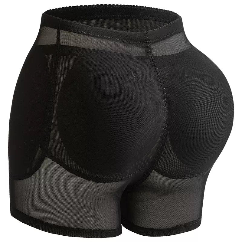 Black translucent butt lifter boyshorts panties