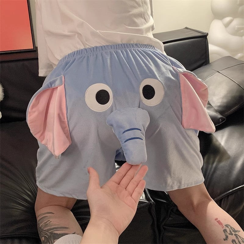 Blue Cute Elephant Shorts for Femboy - Femboy Fashion