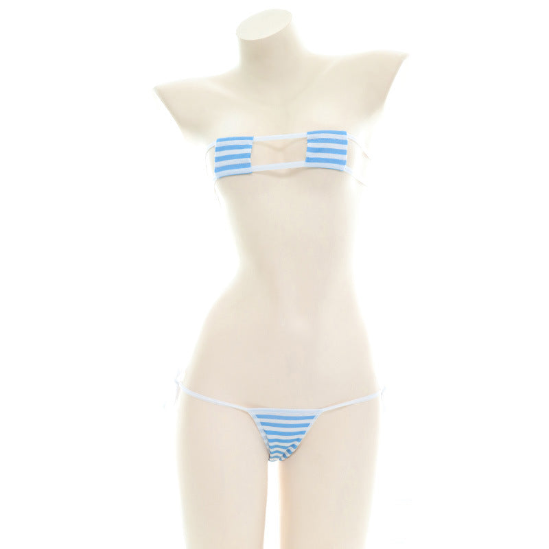 Blue Stripe Bikini - Femboy Fashion
