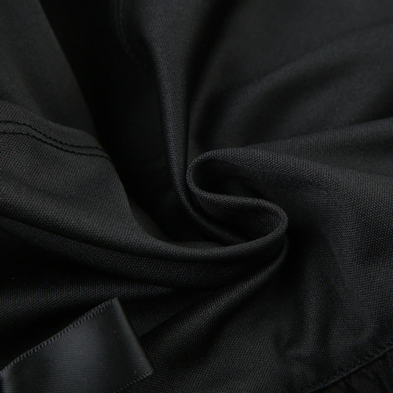 Bowknot Lace Black Short Skirt - Femboy Fashion
