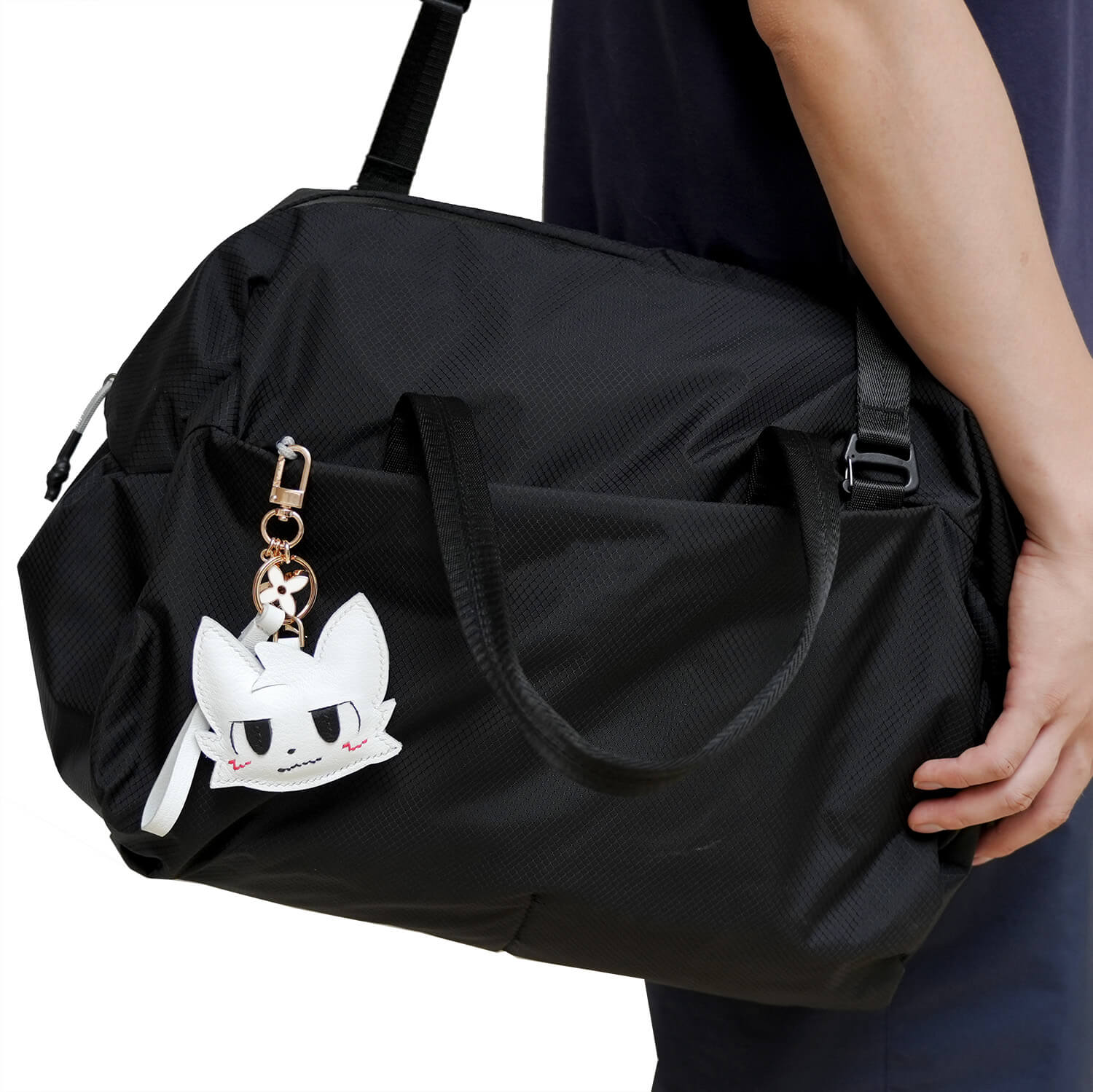 White Leather Boykisser Bag Charm