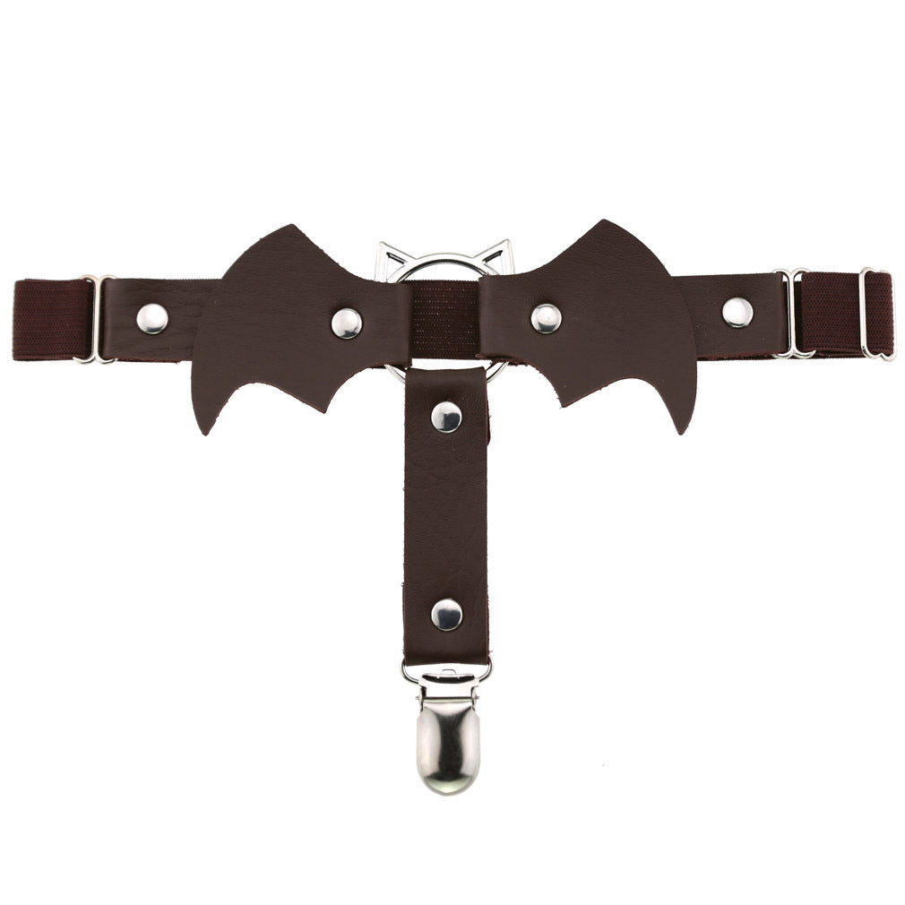 Dark Brown Bat Garter Belt - Femboy Fashion