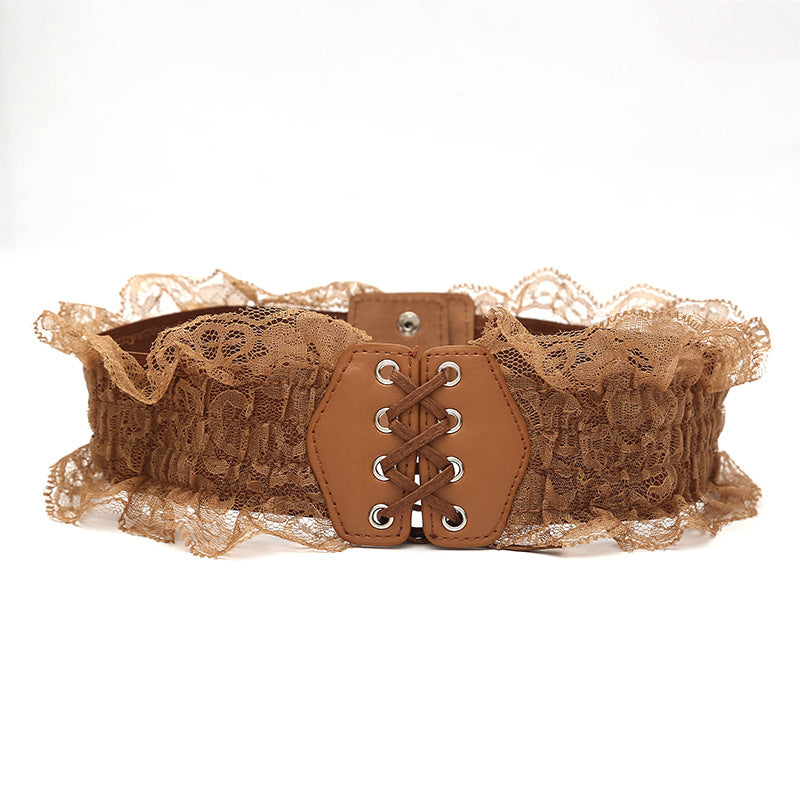 Brown Corset Lace Belt - Femboy Fashion