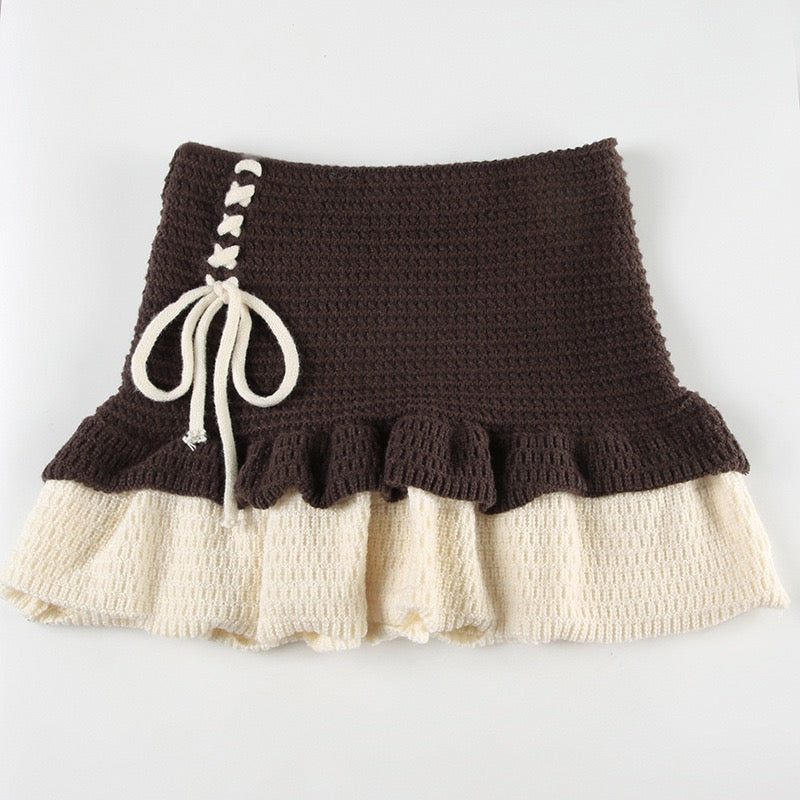 Ruffle Knitting Mini Skirt - Femboy Fashion