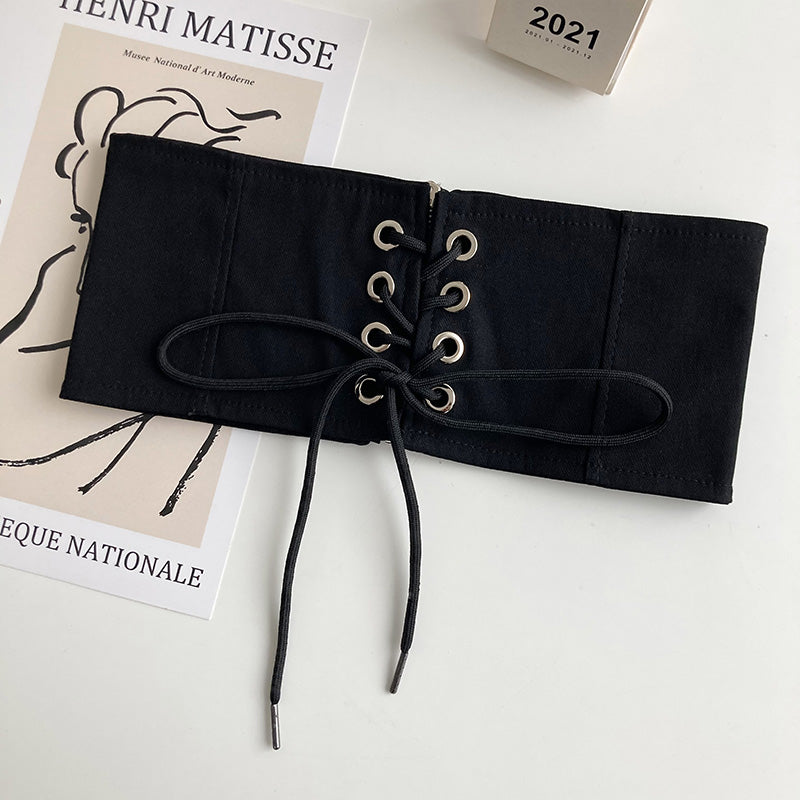 Black Corset Belt Lace Up - Femboy Fashion