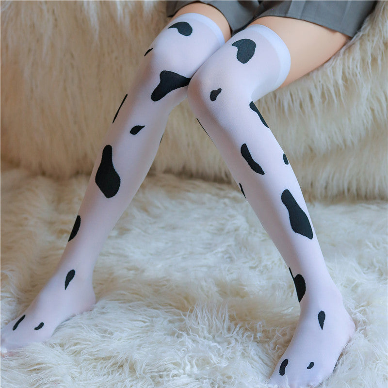 Cow Print Stockings - Femboy Fashion