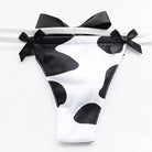 Black and white cow print micro bikini panty