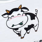 Cow print pajama shorts detail