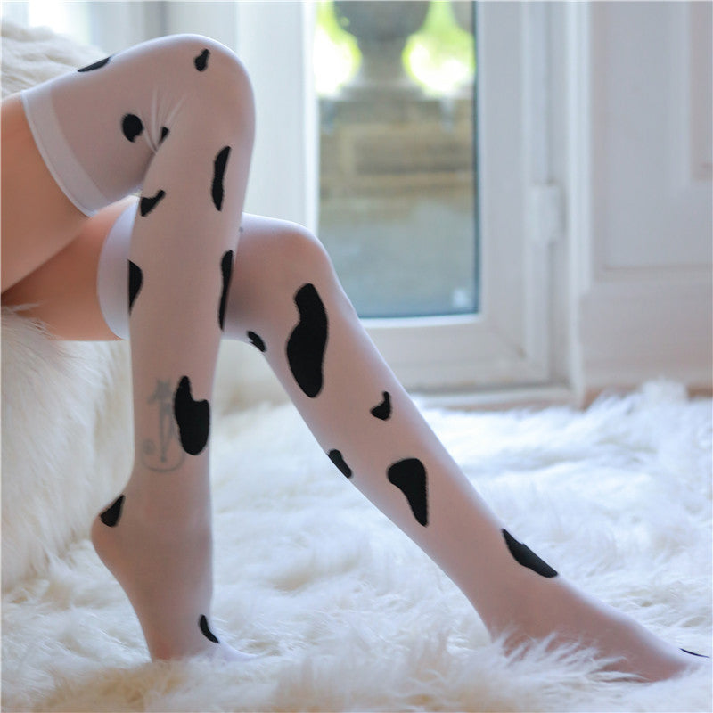 Cow Print Stockings - Femboy Fashion