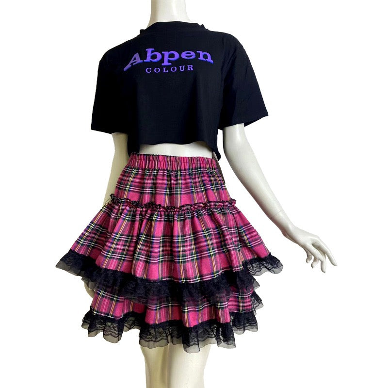 Pink Plaid Short Skirt for Femboy - Femboy Fashion