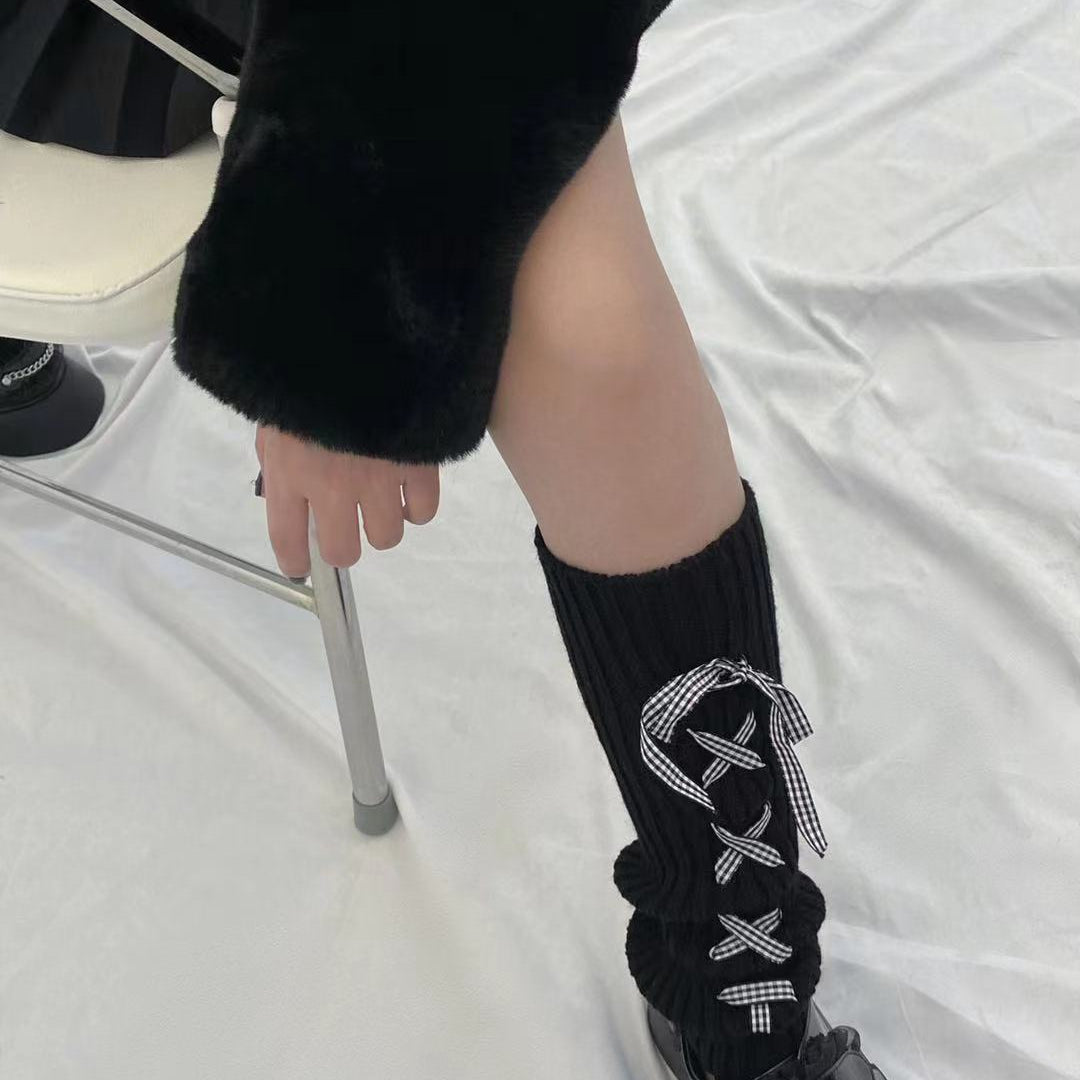Sweet Lace Up Leg Warmers - Femboy Fashion