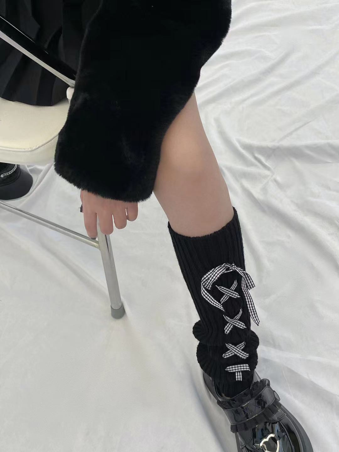 Sweet Lace Up Leg Warmers - Femboy Fashion