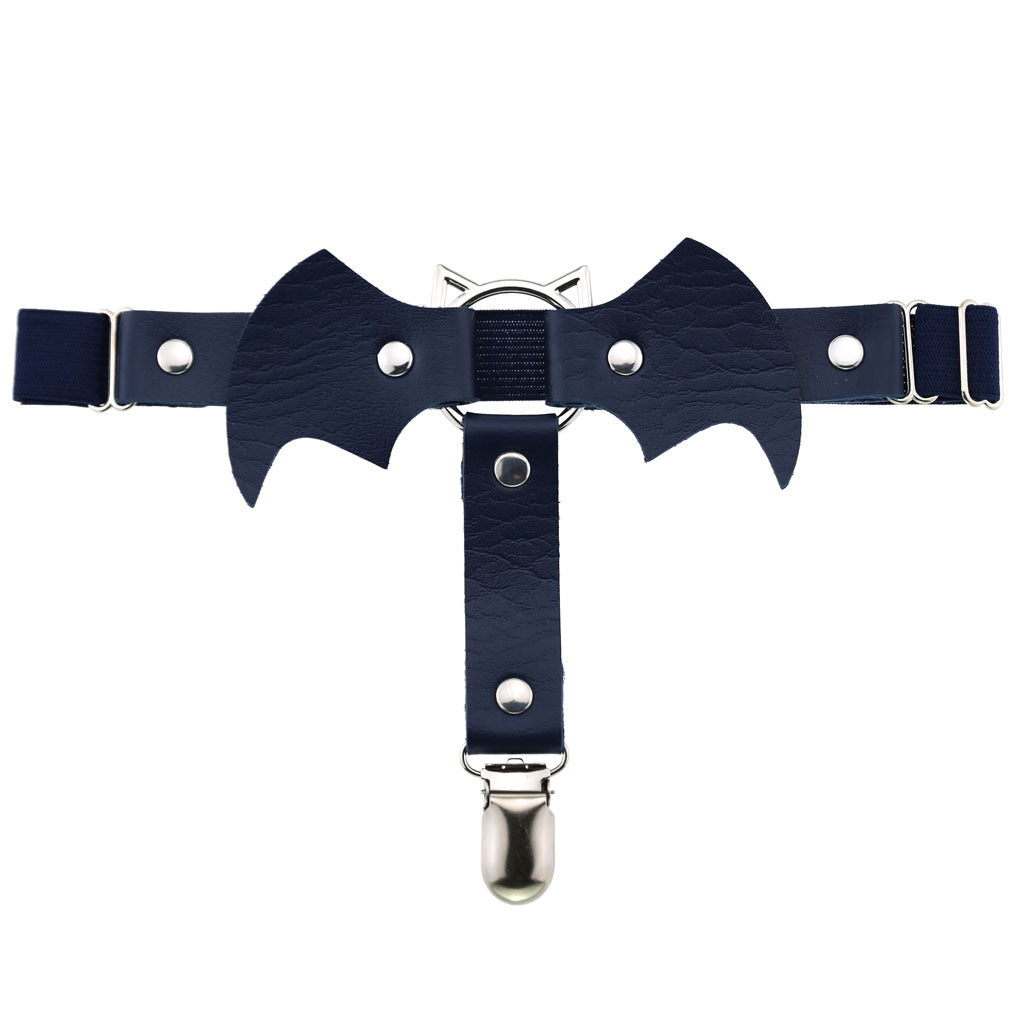 Navy Bat Garter Belt - Femboy Fashion