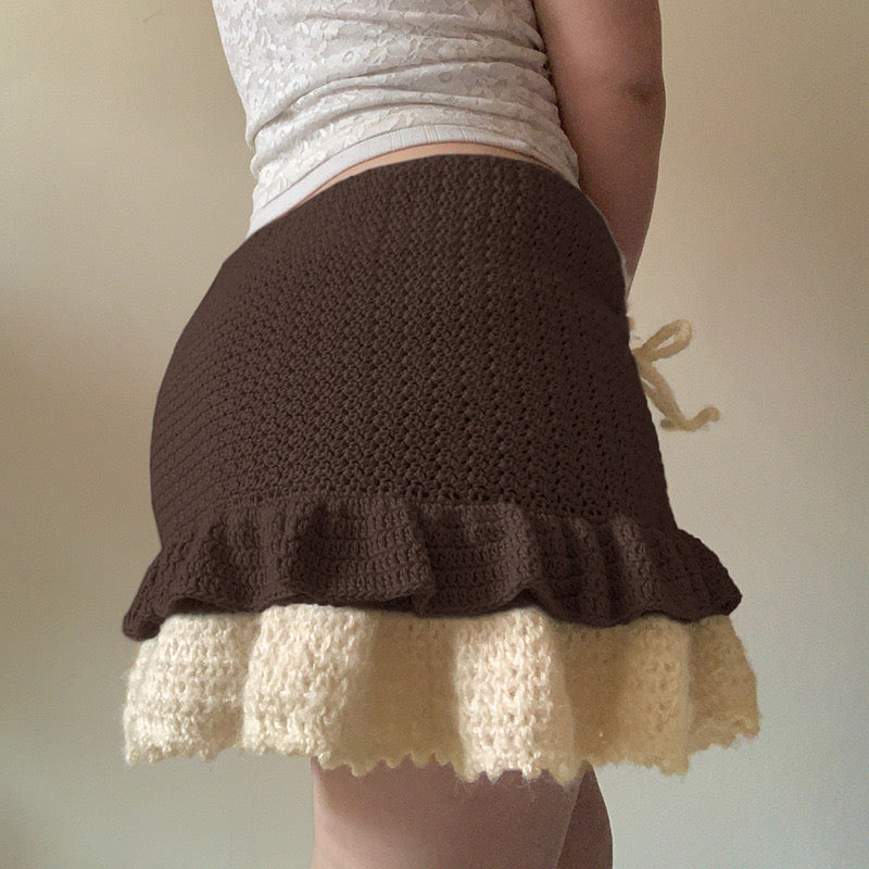 Ruffle Knitting Mini Skirt - Femboy Fashion